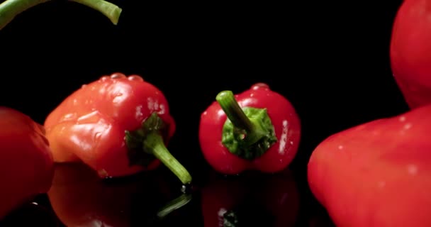 Würzige Paprika rote frische Chilipaprika Lebensmittel 4k hq Super Makro Nahaufnahme - Filmmaterial, Video