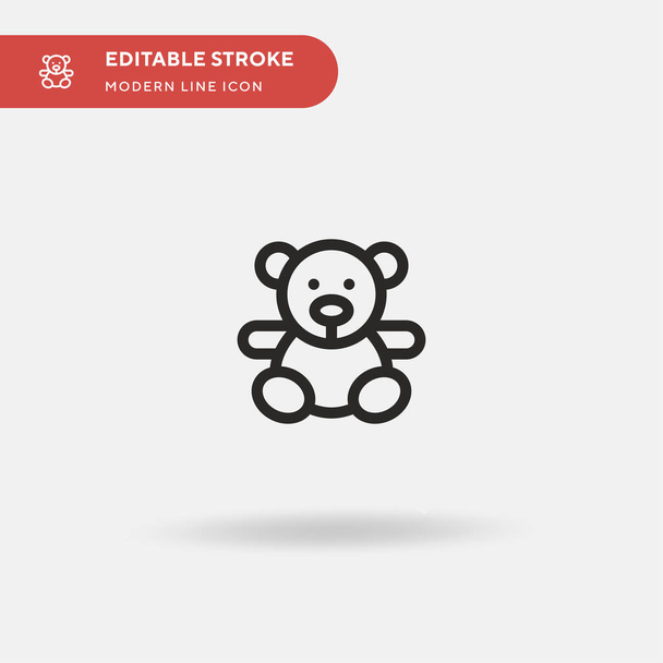 Значок Teddy Bear Simple vector. Шаблон оформления символов иллюстрации для веб-мобильного пользовательского элемента. Перфекция цвета современной пиктограммы на съедобном штрихе. Иконки Teddy Bear для вашего бизнес-проекта - Вектор,изображение