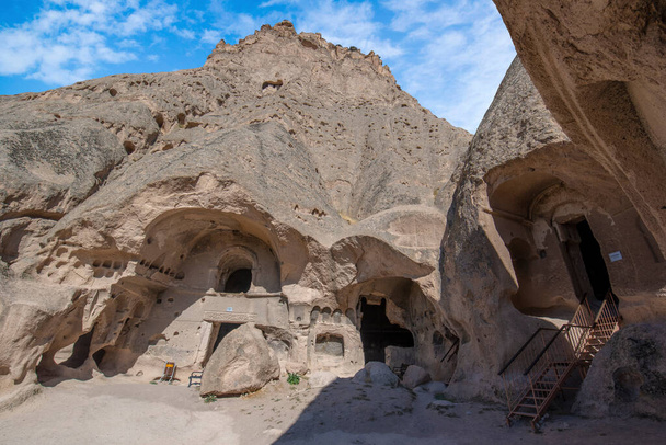 The paths inside Selime Cathedral. Selime Monastery in Cappadocia, Turkey. Selime is town at the end of Ihlara Valley. The Monastery is one of the largest religious buildings. Cave formations. - Photo, Image