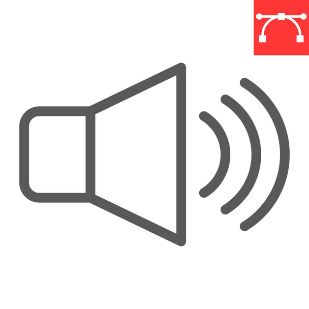 Піктограма гучності динаміка, Ui та кнопка, знак гучності звуку Векторна графіка, лінійна піктограма ходу, eps 10
. - Вектор, зображення