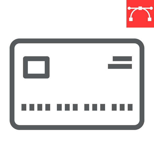 Carta di credito icona linea, ui e pulsante, acquistare segno grafico vettoriale, icona lineare tratto modificabile, eps 10. - Vettoriali, immagini