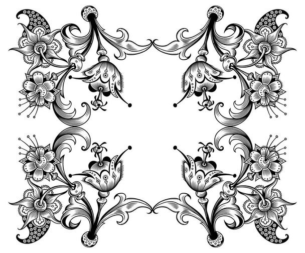 Floral vector vintage border. Diseño del marco
. - Vector, Imagen