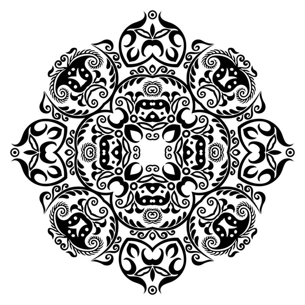 Illustration ornementale florale noire vectorielle - Vecteur, image