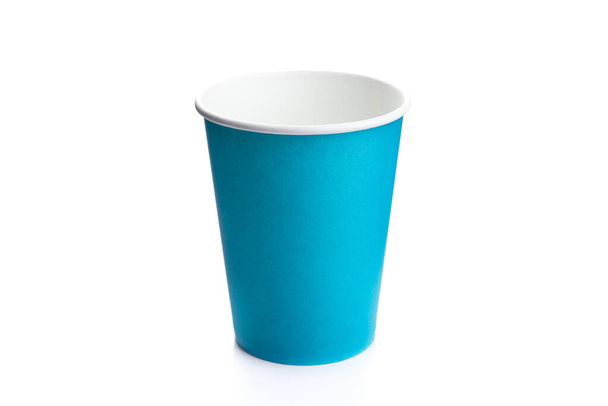 empty paper coffee cup isolated on a white background - Photo, Image