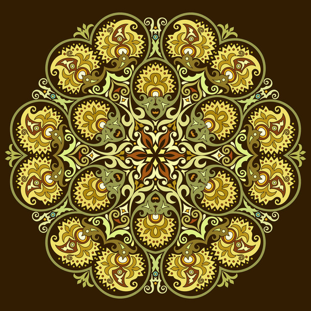 Vektor etnikai elvont virág illusztráció - Vektor, kép
