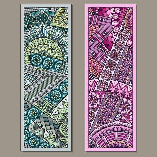 Set of abstract decorative ethnic bookmarks - Vector, Image