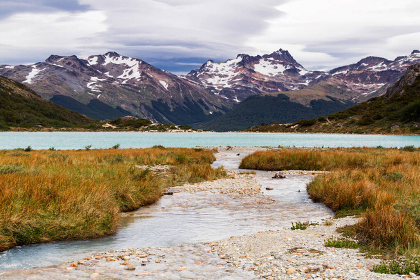 Spectacular scenic Laguna Esmeralda, Ushuaia, Tierra del Fuego, Patagonia, Argentina, South America - Photo, Image