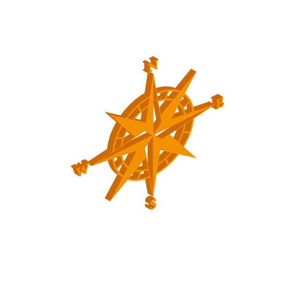 Vektor-isometrisches Kompasssymbol auf weißem Hintergrund - Vektor, Bild