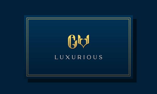 Vintage koninklijke initialen CV logo. Dit logo heeft een creatief lettertype en is geschikt voor Royalty, Boutique, Hotel, Heraldic, fashion en Jewelry.. - Vector, afbeelding