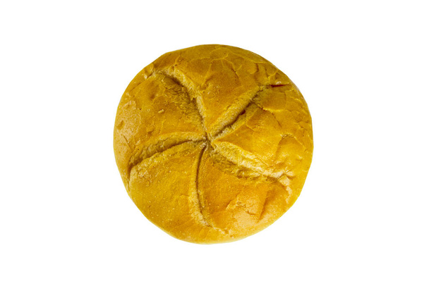 Buns on a white background. Close up. Fresh homemade bread on white background. - Foto, imagen