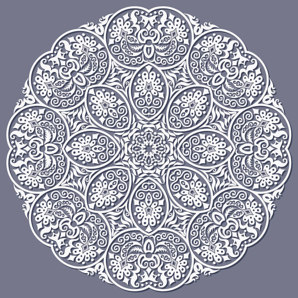 Vector blanco floral étnica redonda ilustración
. - Vector, imagen