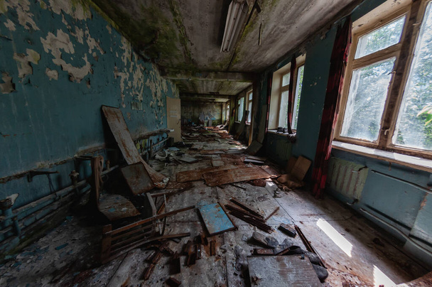 Fabbrica di Giove a Pripyat, zona di esclusione di Chernobyl. Centrale nucleare di Chernobyl Zona di alienazione in Ucraina Unione Sovietica - Foto, immagini
