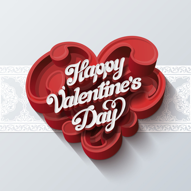Valentines day greeting card vector design template - Vector, Image