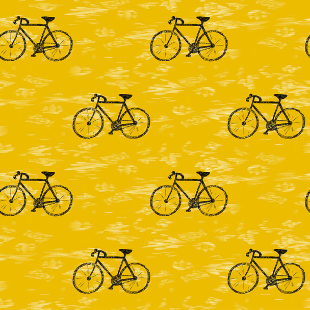 Urban fashion seamless pattern with bicycle - Vecteur, image