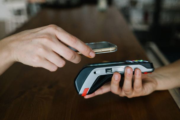 Contactless payment using a mobile phone - Photo, Image