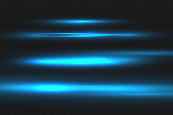 Абстрактный синий лазерный луч. Прозрачный изолированный на черном фоне. Векторная иллюстрация. Эффективное освещение. Направленный прожектор - Вектор,изображение