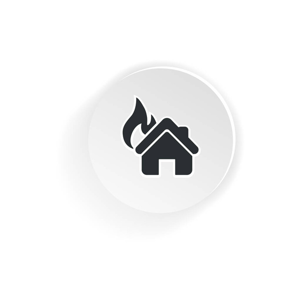 Значок "Дом в огне". Предотвращение огня. Пожарная тревога. Вектор на белом фоне. EPS 10
 - Вектор,изображение