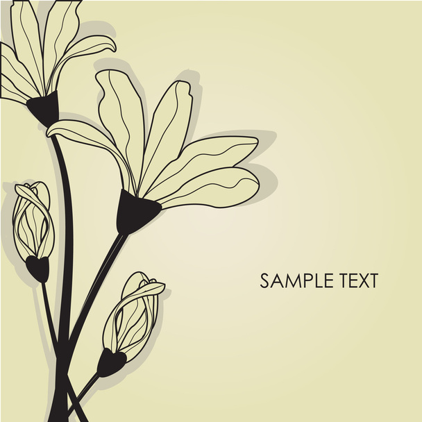 Vintage greeting card with lily flower - Vector, imagen