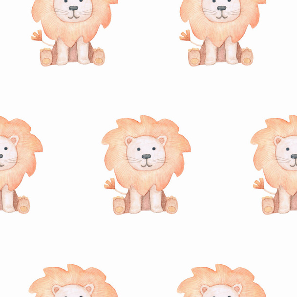 Seamless pattern with cute lions.  - Foto, afbeelding