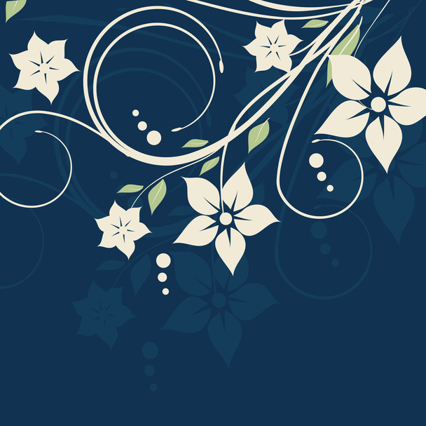 Floral card with butterfly - Vector, imagen