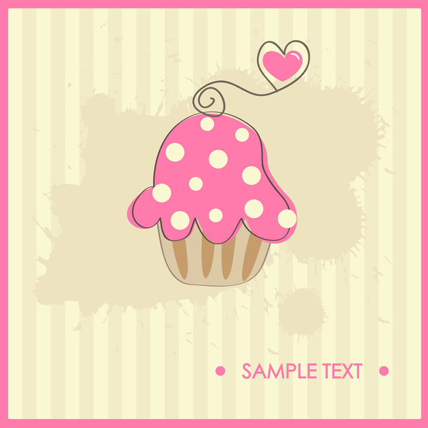 Cupcake. Vector illustration - Вектор,изображение