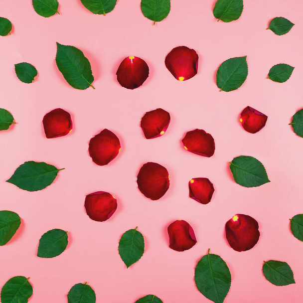 Disassembled rose on pink background - Zdjęcie, obraz