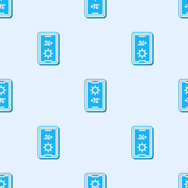 Modrá čára Předpověď počasí ikona izolované bezešvé vzor na šedém pozadí. Vektorová ilustrace. - Vektor, obrázek