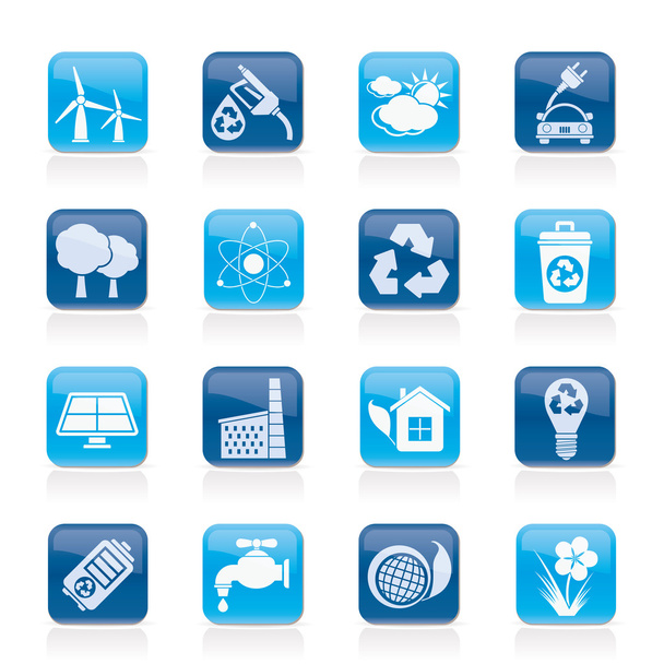 Ecology, environment and recycling icons - Vector, Image