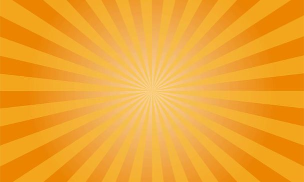 Sunburst amarillo vector fondo, textura sol plano telón de fondo. - Vector, Imagen