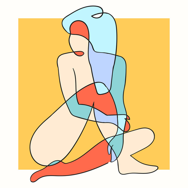 Outline illustration of woman body - Wektor, obraz