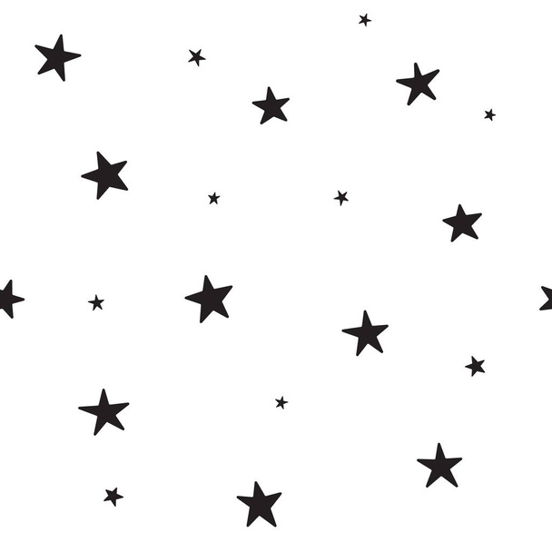 Csillagok nélküli minta. Éjszaka, tér vagy karácsonyi téma. Lapos vektor háttér fekete-fehér. - Vektor, kép