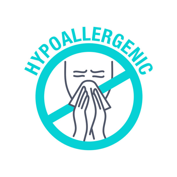 Hypoallergenes Zeichen-Symbol. Ausgeblasener Mensch - Vektor, Bild
