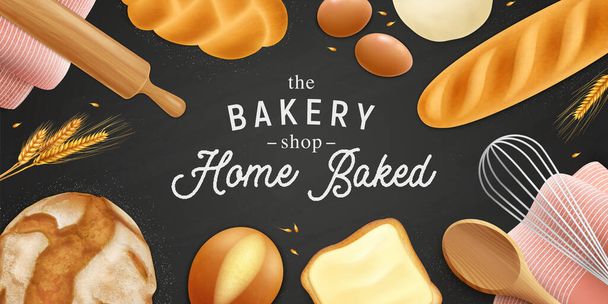 Home Bakery Horizontal Poster - Vector, Image