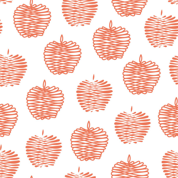 Vector Fruit Red Appels op witte achtergrond Naadloze herhaling patroon. Achtergrond voor textiel, kaarten, fabricage, wallpapers, bedrukking, cadeaupapier en scrapbooking. - Vector, afbeelding