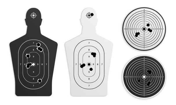 Realistic Shooting Targets Set - Vector, Image