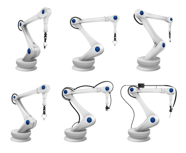 Set realistico braccio robotico   - Vettoriali, immagini