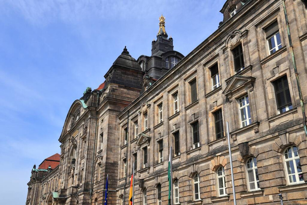 Dresden city in Germany. Sachsische Staatskanzlei: State of Saxony Government Office. - Photo, image