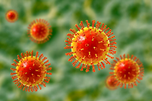 Lidské patogenní viry, 3D ilustrace - Fotografie, Obrázek