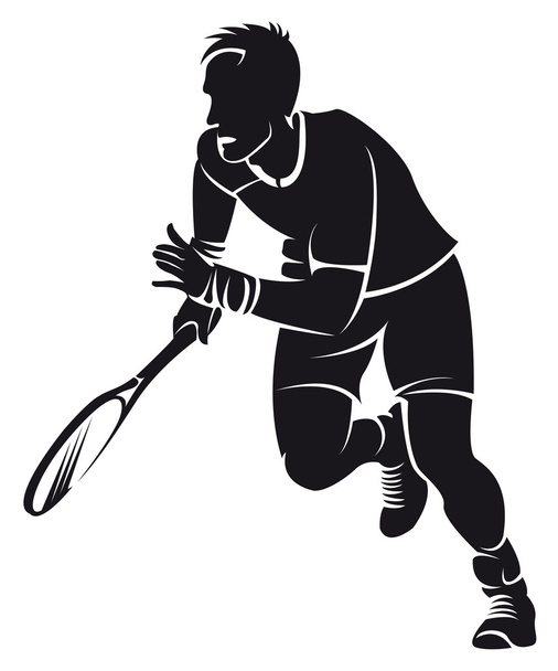 Tennis player, silhouette - Vector, Image