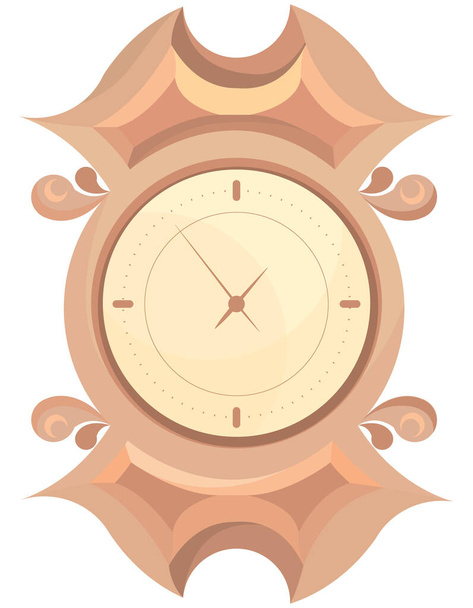 Wooden wall clock. - Vector, Image