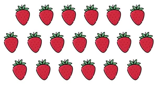 Erdbeere schwebt mit dem Konzept der Animation in der Luft - Filmmaterial, Video