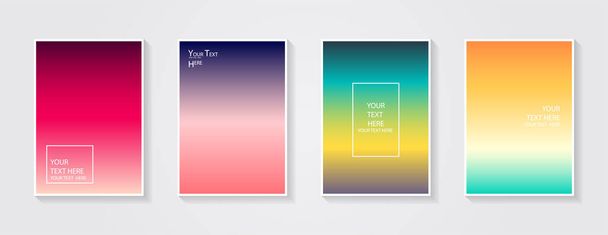 Minimal modern cover design. Dynamic colorful gradients. Future geometric patterns. Blue, pink, yellow, green, orange, purple placard poster template. - Διάνυσμα, εικόνα