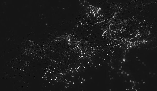 Abstract polygonal space low poly dark background with connecting dots and lines. Connection structure. - Photo, Image