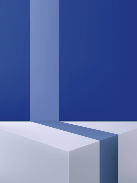 Vector Minimal Geometric Shapes Studio Shot Hintergrund, blau - Vektor, Bild