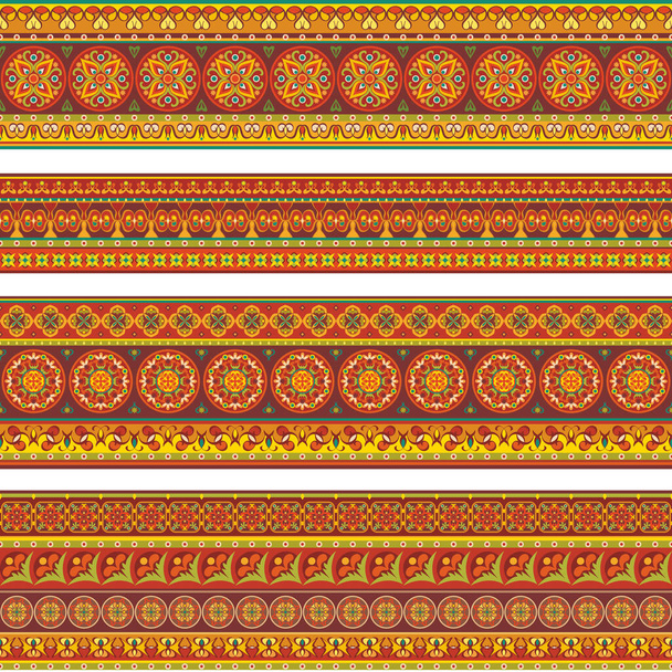 Rayas étnicas abstractas. Conjunto de bordes ornamentales
 - Vector, imagen