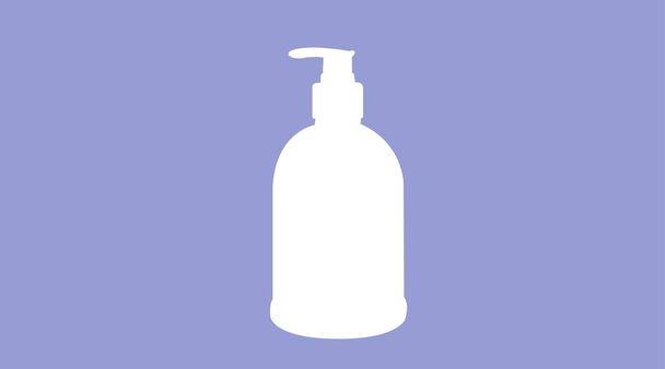 Vector Isolated Silhouette of a Hydroalcoholic Gel Bottle - Vector, Image