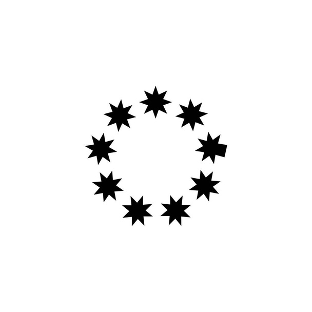 Illustratie vectorgrafiek van ronde ster icoon. Geschikt voor waardering, onderscheiding, decoratie enz.. - Vector, afbeelding
