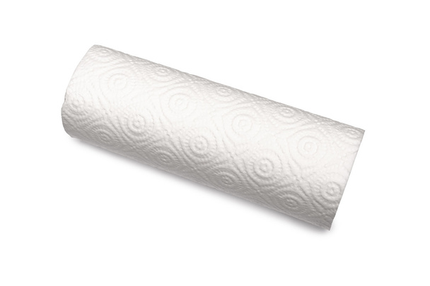 Rollo de toalla de papel aislado sobre fondo blanco - Foto, Imagen