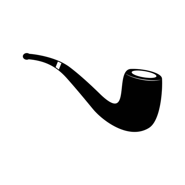 Курение трубы значок изолирован на белом фоне. Векторная иллюстрация
 - Вектор,изображение