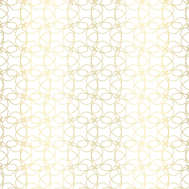 Motif moderne simple vecteur géométrique sans couture avec des fleurs d'or. Ligne texture sur fond blanc. Convient pour le tissu, papier peint, décoration intérieure, emballage et papeterie.  - Vecteur, image